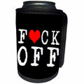 3dRose Alexis Design - Adult - Leave me alone and pardon my French. Not safe for work on black - Can Cooler Bottle Wrap (cc_271556)