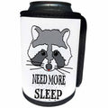 3dRose Alexis Design - Funny Raccoon - Funny raccoon face. Need more sleep on white background - Can Cooler Bottle Wrap (cc_271563)