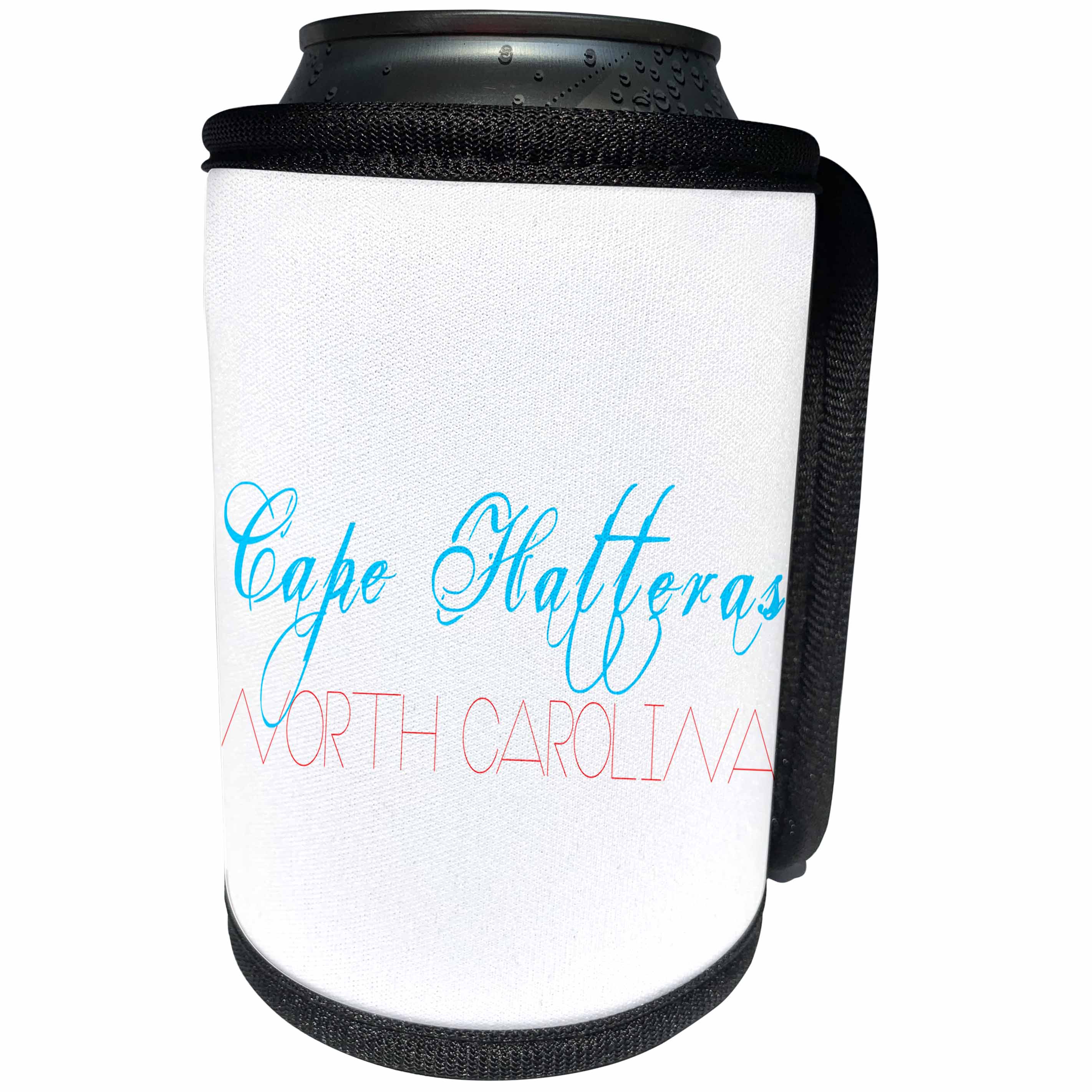 3dRose Alexis Design - American Beaches - American Beaches - Cape Hatteras National Seashore, NC, red, blue - Can Cooler Bottle Wrap (cc_271585)