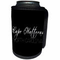 3dRose Alexis Design - American Beaches - American Beaches - Cape Hatteras National Seashore, NC, white, black - Can Cooler Bottle Wrap (cc_271587)
