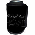 3dRose Alexis Design - American Beaches - American Beaches - Kaanapali Beach, Lahaina, Hawaii, white on black - Can Cooler Bottle Wrap (cc_271591)