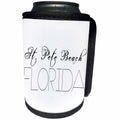 3dRose Alexis Design - American Beaches - American Beaches - Saint Pete Beach, Florida, black on white - Can Cooler Bottle Wrap (cc_271592)