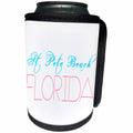 3dRose Alexis Design - American Beaches - American Beaches - Saint Pete Beach, Florida, blue, red, white - Can Cooler Bottle Wrap (cc_271593)