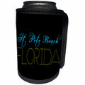 3dRose Alexis Design - American Beaches - American Beaches - Saint Pete Beach, Florida, blue, yellow, black - Can Cooler Bottle Wrap (cc_271594)