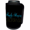 3dRose Alexis Design - American Beaches - American Beaches - Santa Monica Beach, California, blue, yellow - Can Cooler Bottle Wrap (cc_271598)