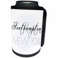 3dRose Alexis Design - American Beaches - American Beaches - Southampton, New York, black on white - Can Cooler Bottle Wrap (cc_271600)