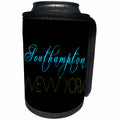 3dRose Alexis Design - American Beaches - American Beaches - Southampton, New York, blue, yellow - Can Cooler Bottle Wrap (cc_271602)