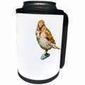3dRose Alexis Design - Funny Sparrow - Chirping sparrow on white background, free space for custom text - Can Cooler Bottle Wrap (cc_271611)