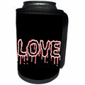 3dRose Alexis Design - Love - Blood dripping word love of red and white on black - Can Cooler Bottle Wrap (cc_271652)