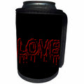 3dRose Alexis Design - Love - Blood dripping word love of red on black background - Can Cooler Bottle Wrap (cc_271654)