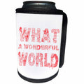 3dRose Alexis Design - Positive - What a wonderful world Zen beautiful typography text, red on white - Can Cooler Bottle Wrap (cc_271663)