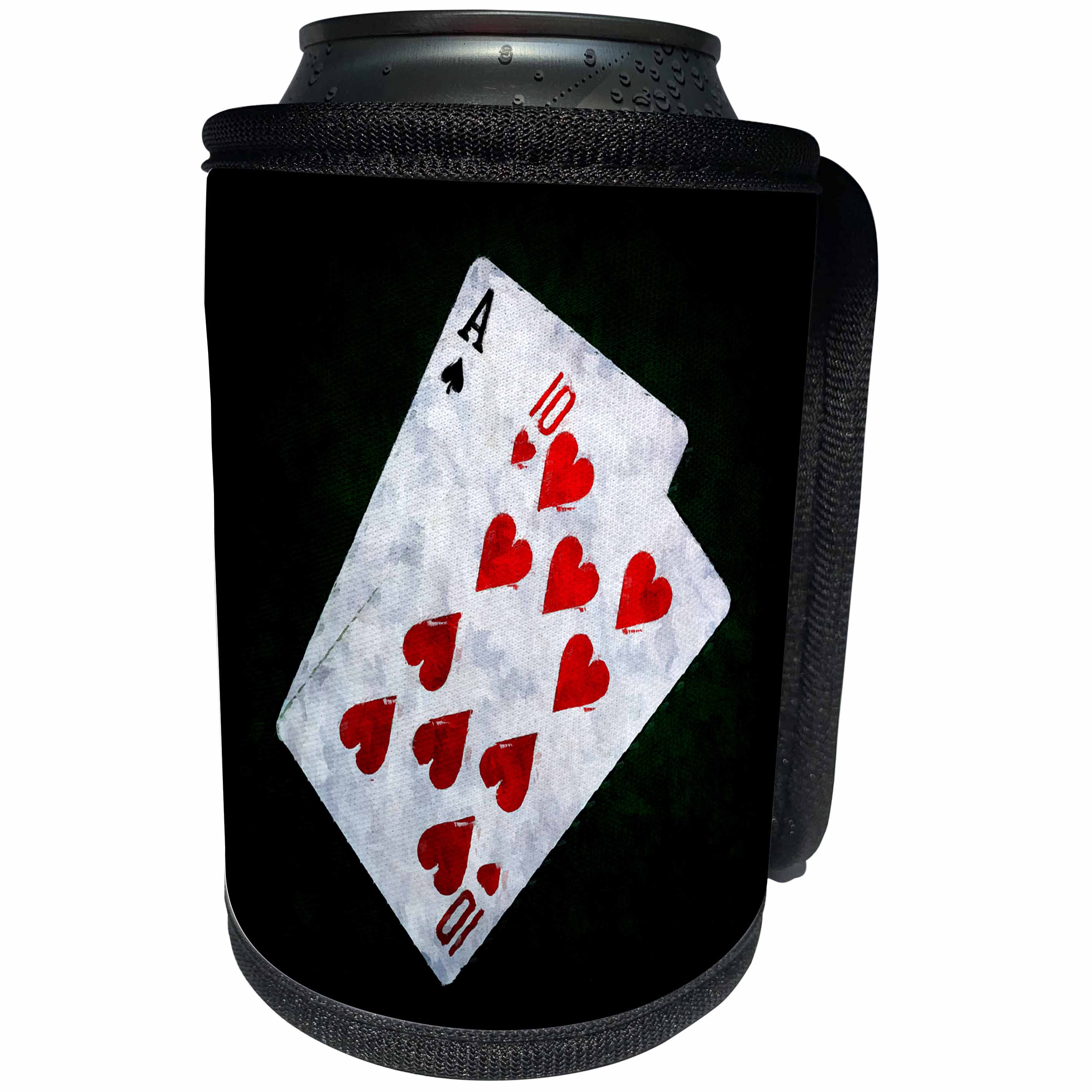 3dRose Alexis Photo-Art - Blackjack - Blackjack Twenty One combination - Ace and Ten - Can Cooler Bottle Wrap (cc_271835)