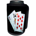 3dRose Alexis Photo-Art - Blackjack - Blackjack Twenty One combination - Ace, Queen, and Ten - Can Cooler Bottle Wrap (cc_271837)