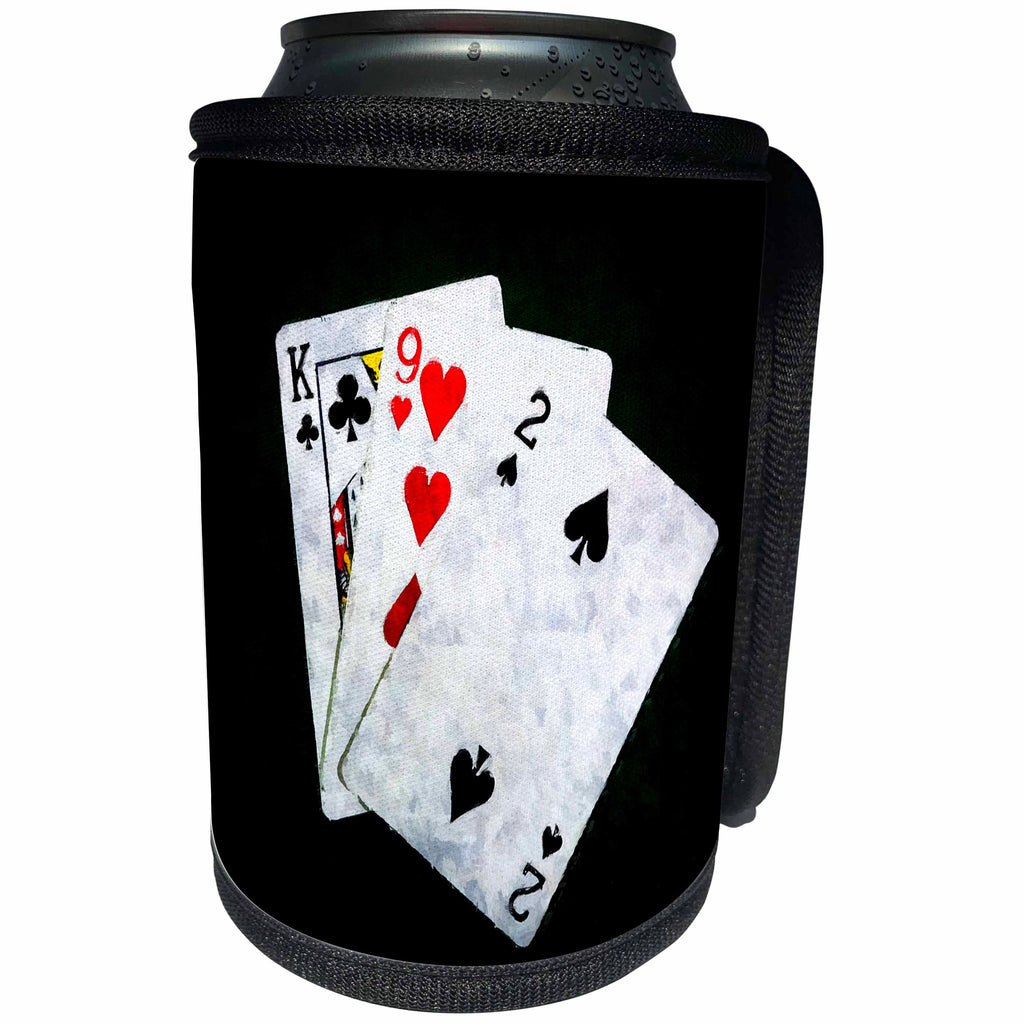 3dRose Alexis Photo-Art - Blackjack - Blackjack Twenty One combination - King, Nine, Two - Can Cooler Bottle Wrap (cc_271839)