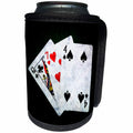 3dRose Alexis Photo-Art - Blackjack - Blackjack Twenty One combination - Queen, Seven, Four - Can Cooler Bottle Wrap (cc_271841)