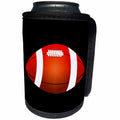 3dRose Alexis Design - Sport American Football - American football ball on black background. Add custom text - Can Cooler Bottle Wrap (cc_271851)