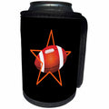 3dRose Alexis Design - Sport American Football - American football ball and an orange star on black. Add custom text - Can Cooler Bottle Wrap (cc_271860)