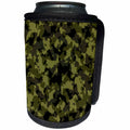 3dRose Alexis Design - Texture Camouflage - Green and black military camouflage texture. Space for custom text - Can Cooler Bottle Wrap (cc_271866)
