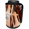 3dRose Alexis Photography - Objects Amphora - Details of decorative models of ancient Greek amphoras on hay - Can Cooler Bottle Wrap (cc_271886)