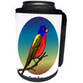 3dRose Mark Grace GRACEVISIONS Birds - BIRDS painted bunting 2 on transparent - Can Cooler Bottle Wrap (cc_27189)