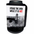 3dRose Alexis Photography - Objects - Heavy Iron Anvil and a Hammer. Strike The Iron While it is hot - Can Cooler Bottle Wrap (cc_271894)