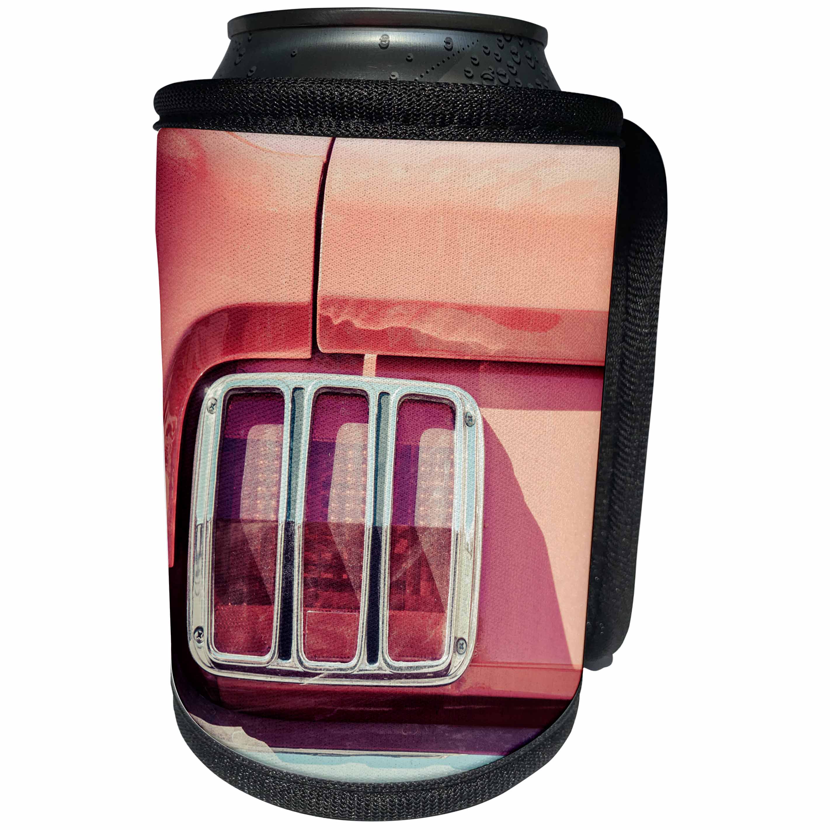 3dRose Alexis Photography - Transport Road - Rear end stop lamp of a vintage car. Stylized photo - Can Cooler Bottle Wrap (cc_271908)