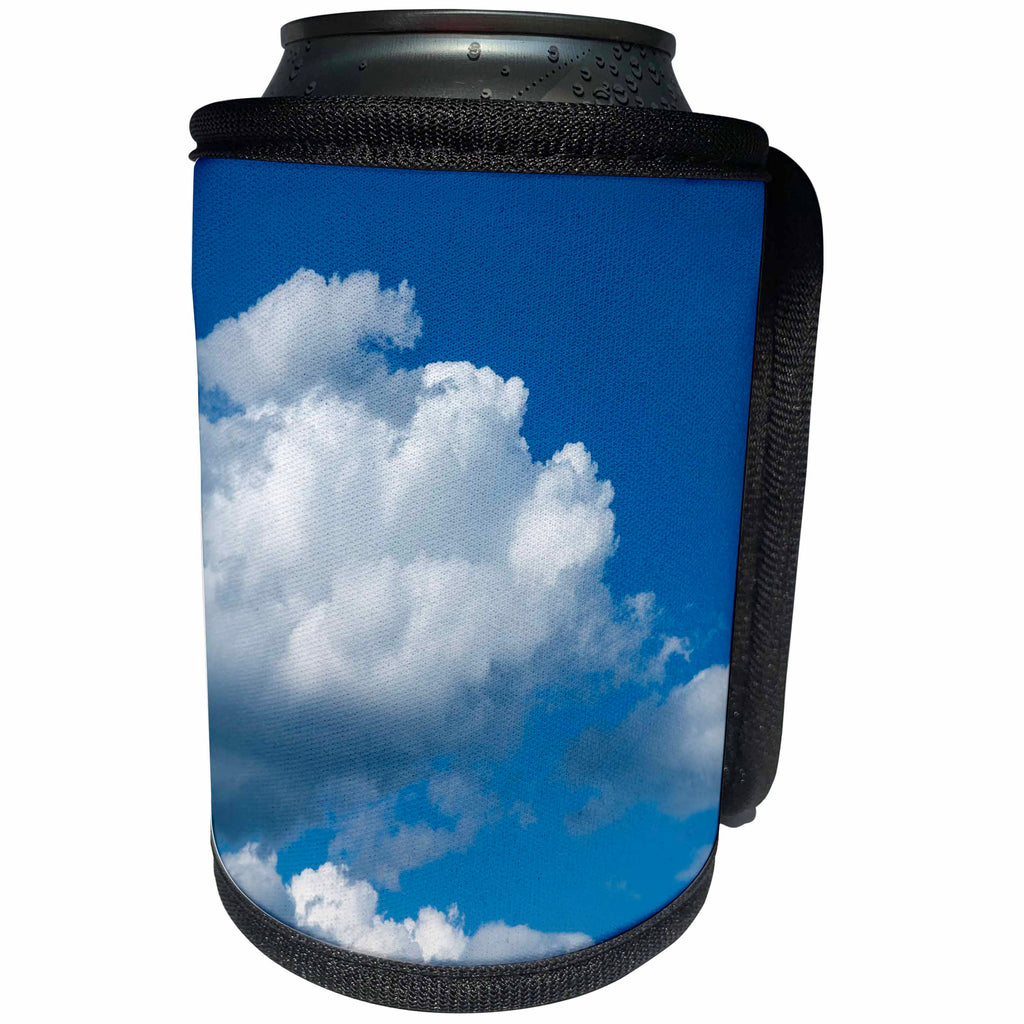 3dRose Alexis Photography - Nature Sky - Cumulus clouds, blue sky, sunny summer day - Can Cooler Bottle Wrap (cc_271920)