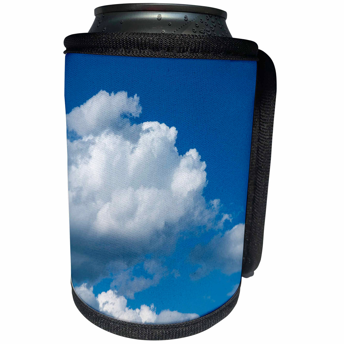 3dRose Alexis Photography - Nature Sky - Cumulus clouds, blue sky, sunny summer day - Can Cooler Bottle Wrap (cc_271920)