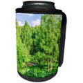 3dRose Alexis Photography - Seasons Summer - Sunny summer day in the park, wooden bridge over the stream - Can Cooler Bottle Wrap (cc_271922)