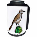 3dRose Mark Grace GRACEVISIONS Birds - BIRDS cactus wren 3 on white - Can Cooler Bottle Wrap (cc_27194)