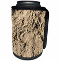3dRose Alexis Photography - Texture Sand - Wet beach sand with an impress of a bare foot - Can Cooler Bottle Wrap (cc_271945)