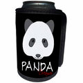 3dRose Alexis Design - Funny Panda - Panda dreamer funny panda face against the black background - Can Cooler Bottle Wrap (cc_271962)