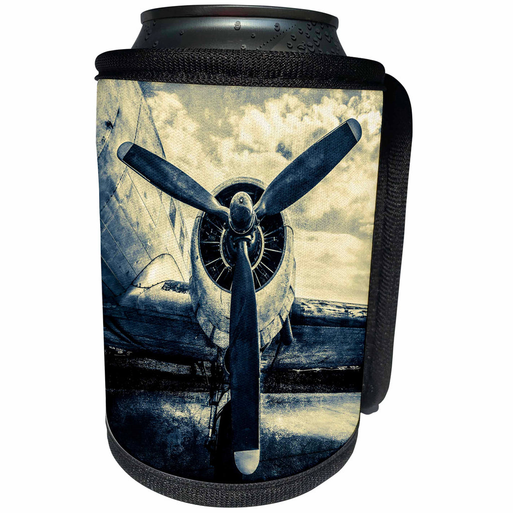 3dRose Alexis Photography - Transport Air - Abstracts of aviation - Propeller of an old aircraft. Stylized photo - Can Cooler Bottle Wrap (cc_271981)