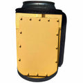 3dRose Alexis Photography - Texture Metal - Yellow metal plate with bolts. Free space to add text - Can Cooler Bottle Wrap (cc_271990)