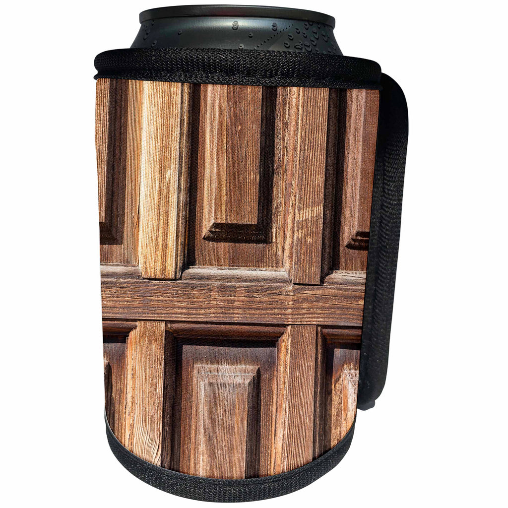 3dRose Alexis Photography - Texture Wood - Detail of a vintage grunge wooden door - Can Cooler Bottle Wrap (cc_271991)
