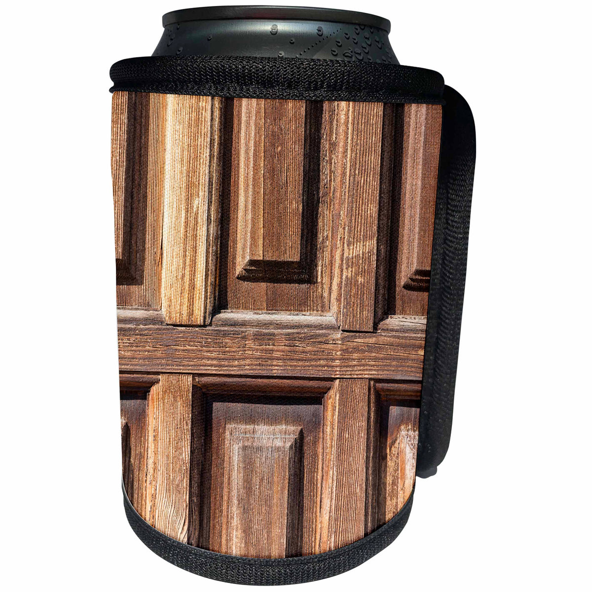 3dRose Alexis Photography - Texture Wood - Detail of a vintage grunge wooden door - Can Cooler Bottle Wrap (cc_271991)