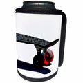 3dRose Alexis Photo-Art - Objects - Black skateboard on white, red wheels, white background - Can Cooler Bottle Wrap (cc_272088)