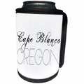 3dRose Alexis Design - American Beaches - American Beaches - Cape Blanco State Park, Oregon, white on black - Can Cooler Bottle Wrap (cc_272098)