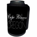3dRose Alexis Design - American Beaches - American Beaches - Cape Blanco State Park, Oregon, white on black - Can Cooler Bottle Wrap (cc_272101)