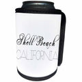 3dRose Alexis Design - American Beaches - American Beaches - Shell Beach, California, white on black - Can Cooler Bottle Wrap (cc_272106)