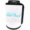 3dRose Alexis Design - American Beaches - American Beaches - Shell Beach, California, blue, red colors - Can Cooler Bottle Wrap (cc_272107)