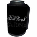 3dRose Alexis Design - American Beaches - American Beaches - Shell Beach, California, white on black - Can Cooler Bottle Wrap (cc_272109)