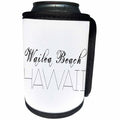 3dRose Alexis Design - American Beaches - American Beaches - Wailea Beach, Hawaii, white on black - Can Cooler Bottle Wrap (cc_272110)