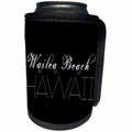 3dRose Alexis Design - American Beaches - American Beaches - Wailea Beach, Hawaii, white on black - Can Cooler Bottle Wrap (cc_272113)