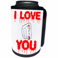 3dRose Alexis Design - Love - I Love You red text, female finger pointed at you on white - Can Cooler Bottle Wrap (cc_272115)