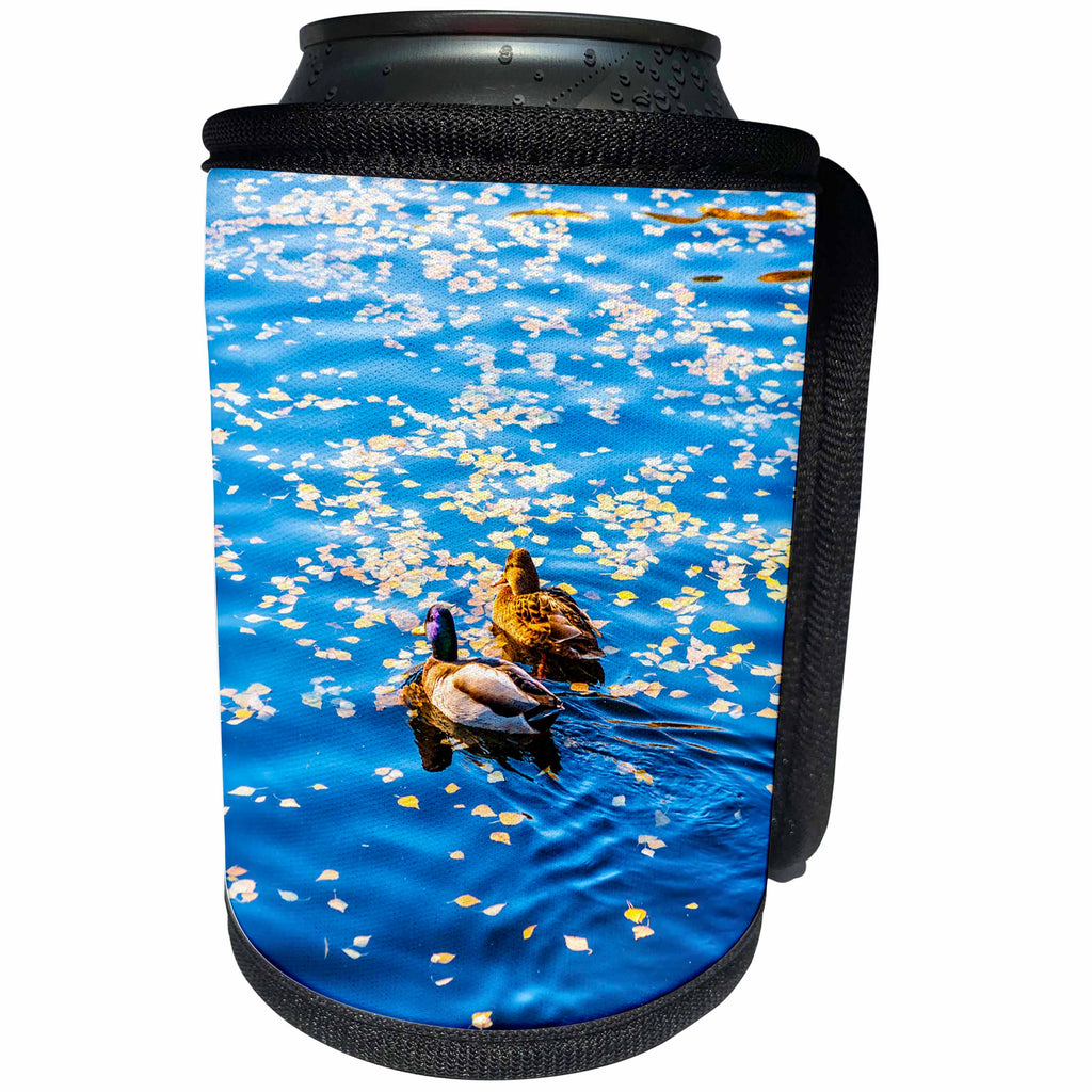 3dRose Alexis Photography - Birds - Two mallard ducks in the cold water of a pond in autumn - Can Cooler Bottle Wrap (cc_272120)