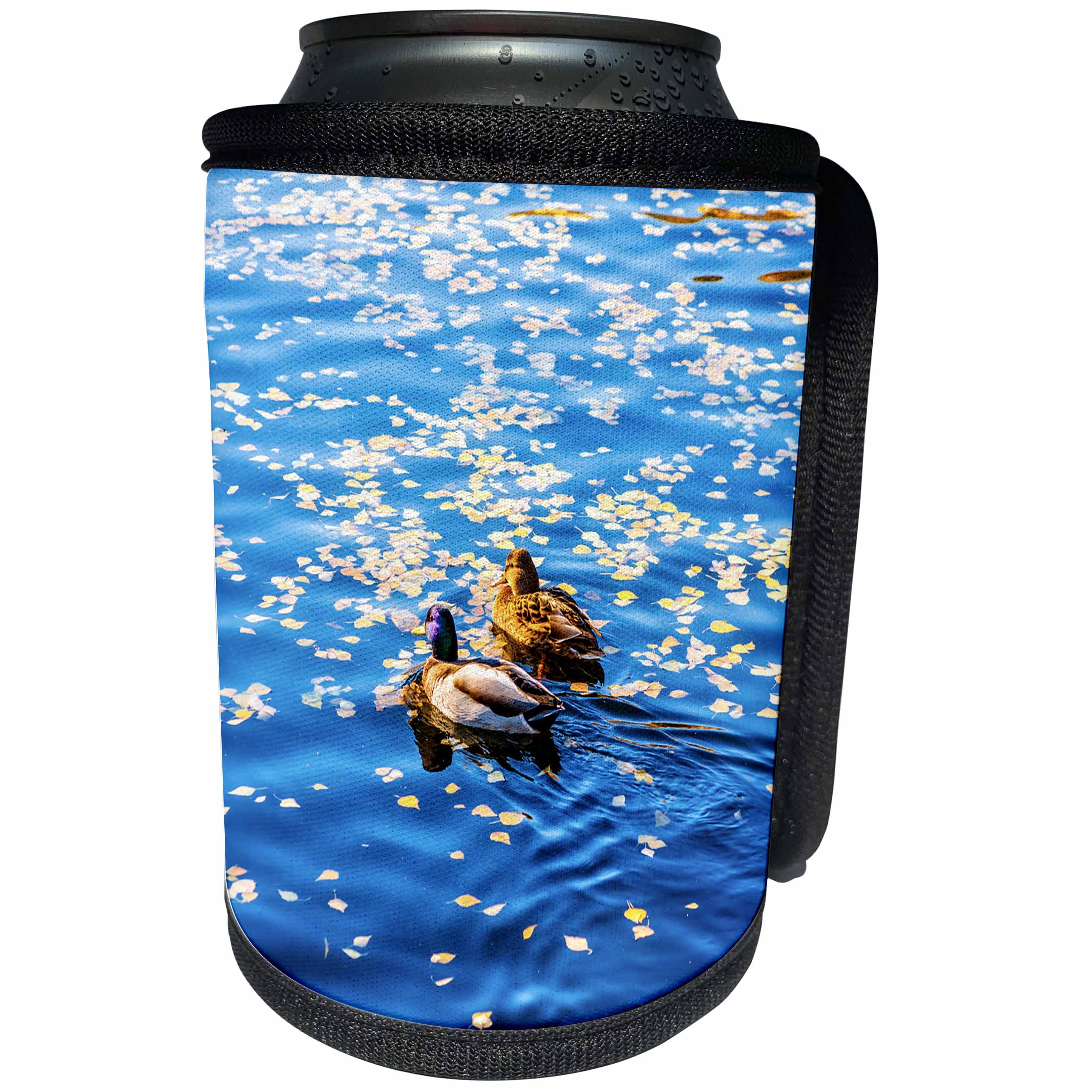 3dRose Alexis Photography - Birds - Two mallard ducks in the cold water of a pond in autumn - Can Cooler Bottle Wrap (cc_272120)