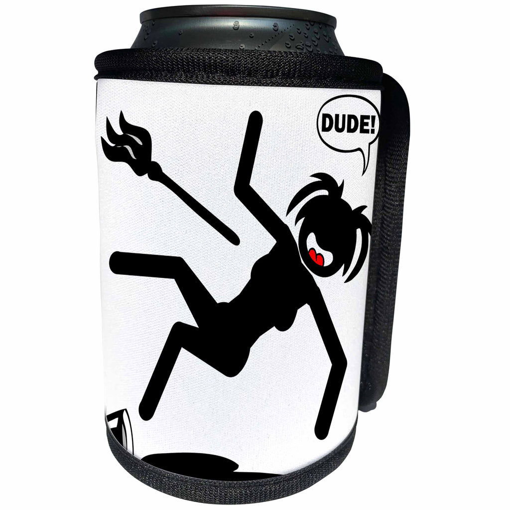 3dRose Mark Grace SCREAMNJENNY Urban Hazards - HAZARDS mopping hazard 2 on transparent - Can Cooler Bottle Wrap (cc_27220)