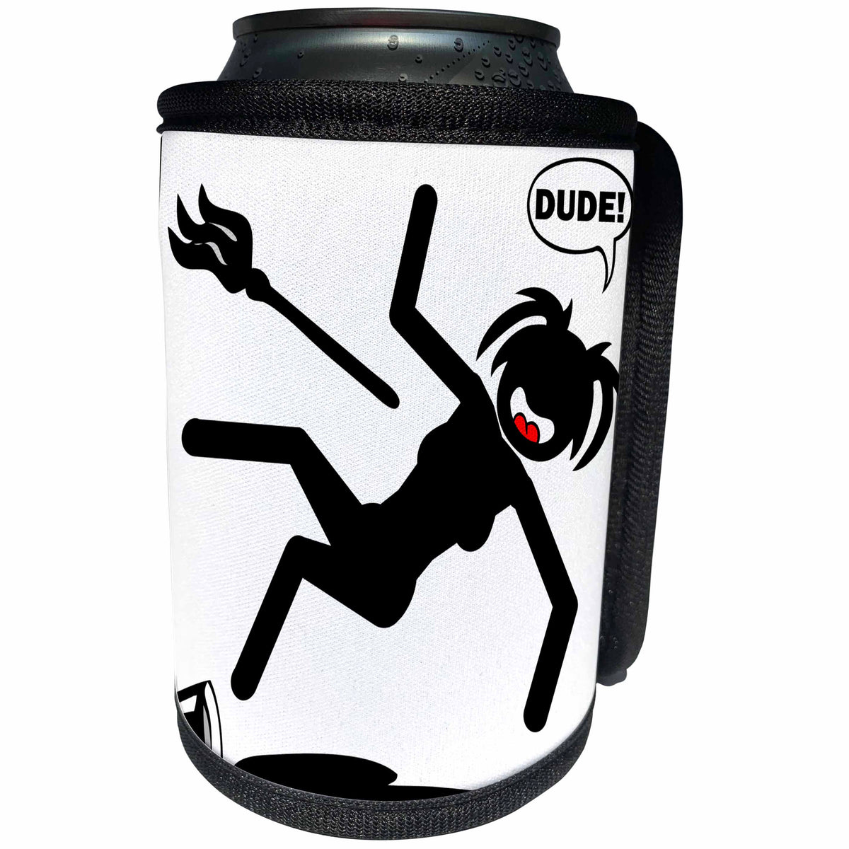 3dRose Mark Grace SCREAMNJENNY Urban Hazards - HAZARDS mopping hazard 2 on transparent - Can Cooler Bottle Wrap (cc_27220)
