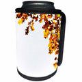 3dRose Alexis Design - Floral - Decorative frame of shining brown oak leaves, space for custom text - Can Cooler Bottle Wrap (cc_272217)